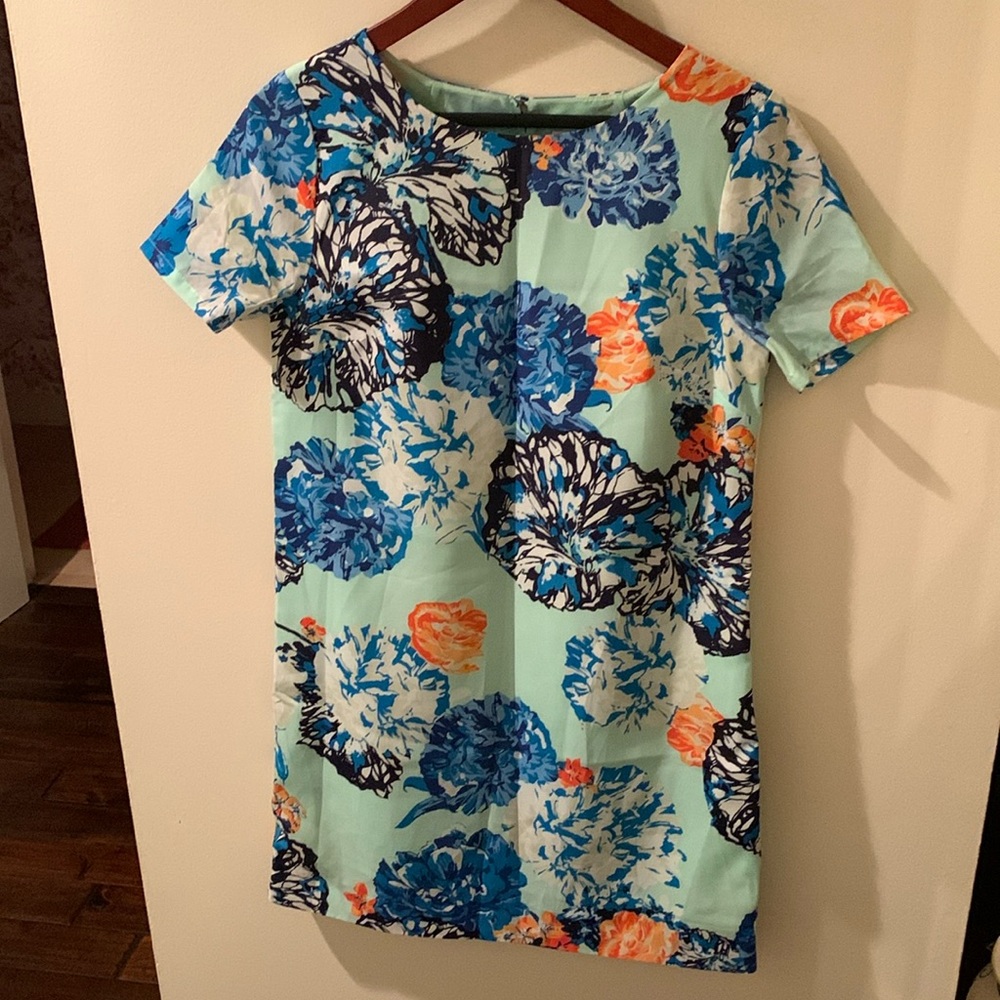 J. Crew Blue Floral Dress Size 2 EUC